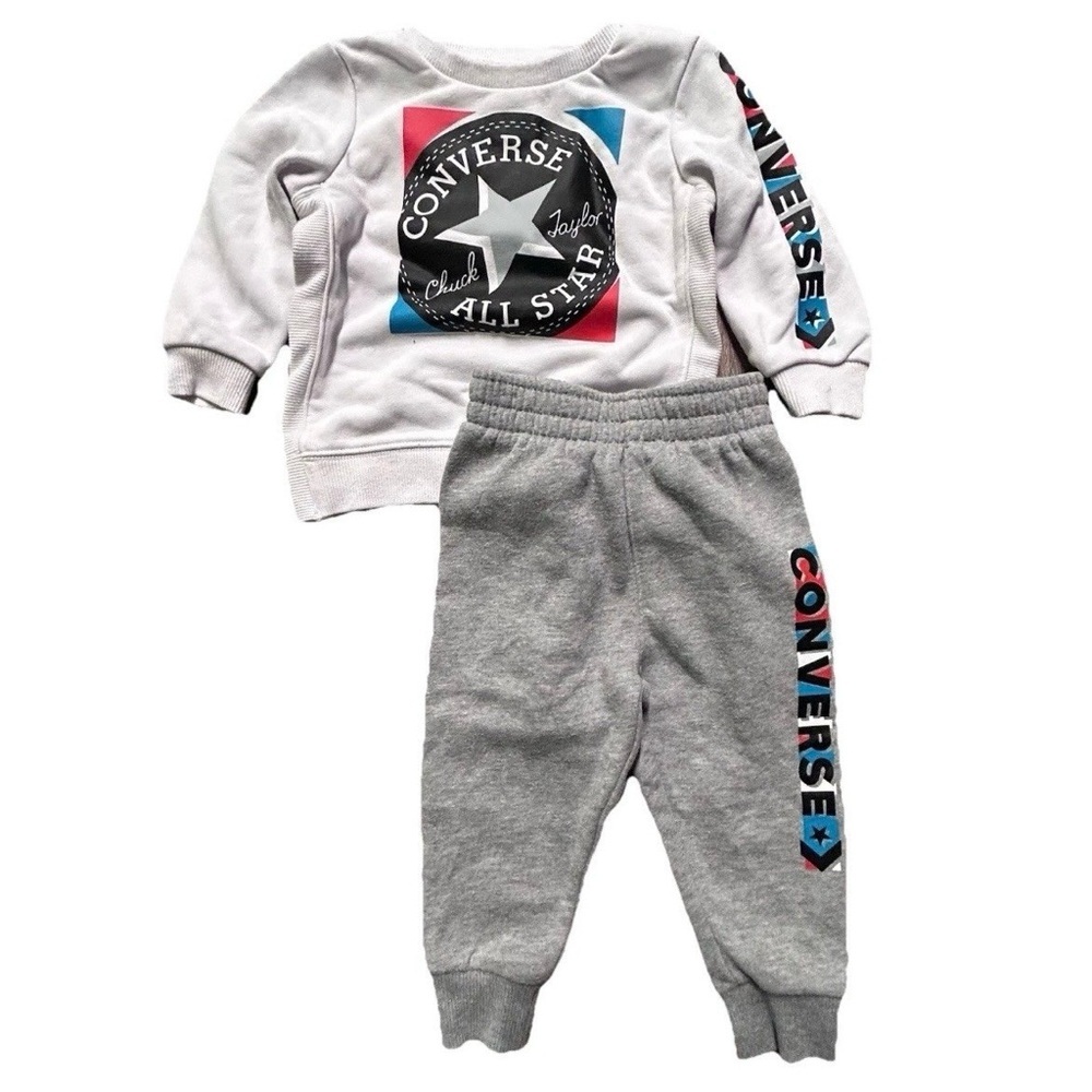 Converse Baby Sweatpants Sweatshirt Set Logo Size 12 Months